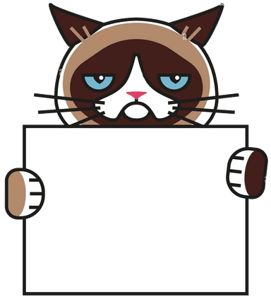 cat showing a placeholder sign for text